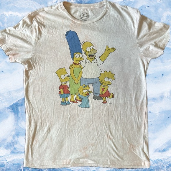 Woman's size medium- The Simpsons white t-shirt. Featuring the whole Simpson fam - Picture 1 of 3